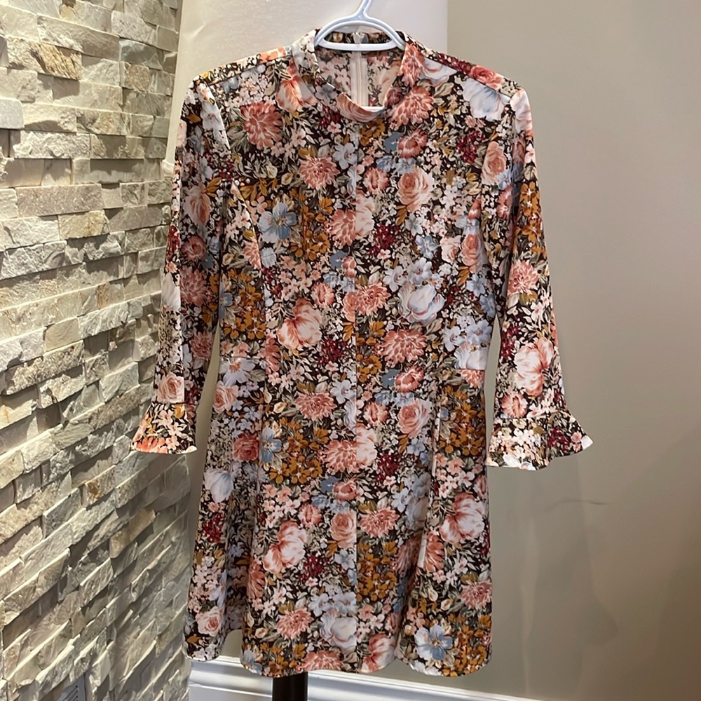 Zara Brown floral dress